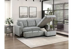 Mor Furniture Sofas|Waitsfield Full Pullout Sofa Chaise In Gray, Left Facing