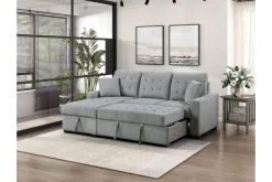 Mor Furniture Sofas|Waitsfield Full Pullout Sofa Chaise In Gray, Left Facing