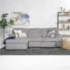 Mor Furniture Sofas|Wanda Full Pullout Sofa Chaise In Gray, Left Facing