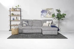 Mor Furniture Sofas|Wanda Full Pullout Sofa Chaise In Gray, Left Facing