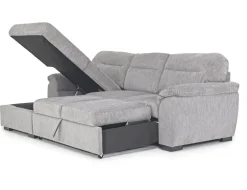 Mor Furniture Sofas|Wanda Full Pullout Sofa Chaise In Gray, Left Facing