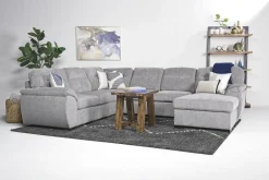 Mor Furniture Sleeper Sofas|Sectionals|Wanda Full Pullout Tux Chaise Sectional In Gray, Left Facing