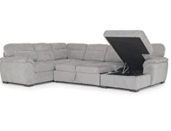 Mor Furniture Sleeper Sofas|Sectionals|Wanda Full Pullout Tux Chaise Sectional In Gray, Left Facing