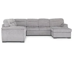 Mor Furniture Sleeper Sofas|Sectionals|Wanda Full Pullout Tux Chaise Sectional In Gray, Left Facing