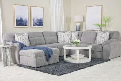 Mor Furniture Sleeper Sofas|Sectionals|Wanda Full Pullout Tux Storage Chaise Sectional In Gray, Left Facing