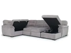 Mor Furniture Sleeper Sofas|Sectionals|Wanda Full Pullout Tux Storage Chaise Sectional In Gray, Left Facing