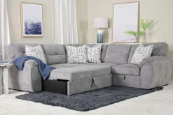 Mor Furniture Sleeper Sofas|Sectionals|Wanda Full Tux Sleeper Sectional W/ Storage In Gray, Right Facing