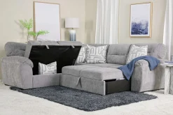 Mor Furniture Sleeper Sofas|Sectionals|Wanda Full Tux Sleeper Sectional W/ Storage In Gray, Right Facing