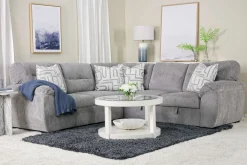 Mor Furniture Sleeper Sofas|Sectionals|Wanda Full Tux Sleeper Sectional W/ Storage In Gray, Right Facing