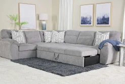Mor Furniture Sleeper Sofas|Sectionals|Wanda Full Tux Sleeper Sectional W/ Storage In Gray, Right Facing
