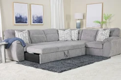 Mor Furniture Sleeper Sofas|Sectionals|Wanda Full Tux Sleeper Sectional W/ Storage In Gray, Right Facing