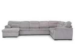 Mor Furniture Sleeper Sofas|Sectionals|Wanda Queen Pullout Tux Sofa Chaise Sectional In Gray, Left Facing