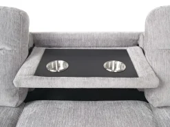 Mor Furniture Sleeper Sofas|Sectionals|Wanda Queen Tux Sleeper Sectional W/ Drop Table In Gray, Right Facing