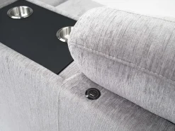 Mor Furniture Sleeper Sofas|Sectionals|Wanda Queen Tux Sleeper Sectional W/ Drop Table In Gray, Right Facing