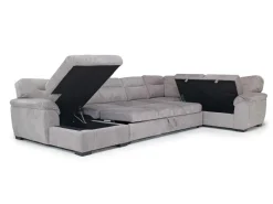 Mor Furniture Sleeper Sofas|Sectionals|Wanda Xl Storage Chaise Sleeper Sectional In Gray, Left Facing