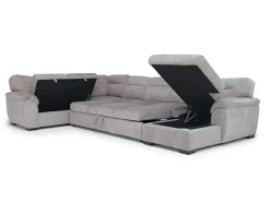 Mor Furniture Sleeper Sofas|Sectionals|Wanda Xl Storage Chaise Sleeper Sectional In Gray, Left Facing