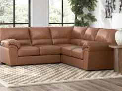 Mor Furniture Sectionals|Whitlock Tux Loveseat Sectional In Caramel, Left Facing