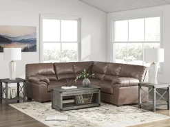 Mor Furniture Sectionals|Whitlock Tux Loveseat Sectional In Caramel, Left Facing