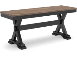 Mor Furniture Seating For 6|Dining Room Sets|Wildenauer Extendable Dining Table, 4 Chairs & Bench In Brown/Black