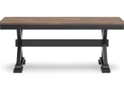 Mor Furniture Seating For 6|Dining Room Sets|Wildenauer Extendable Dining Table, 4 Chairs & Bench In Brown/Black