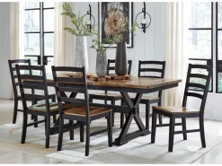 Mor Furniture Dining Chairs|Wildenauer Side Chair In Brown/Black, Set Of 2