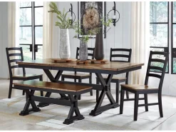 Mor Furniture Dining Chairs|Wildenauer Side Chair In Brown/Black, Set Of 2