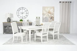 Mor Furniture Seating For 6|Dining Room Sets|Willowbrook Dining Table & 6 Chairs In Egg Shell White