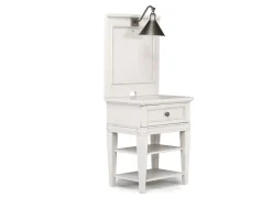 Mor Furniture Nightstands|Willowbrook Nightstand & Hutch W/ Lamp In Egg Shell White