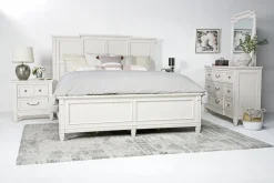 Mor Furniture Bedroom Sets|Willowbrook Panel Bed, Dresser, Mirror & Nightstand In Pebble, Queen