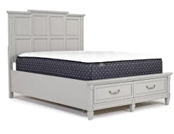 Mor Furniture Bedroom Sets|Willowbrook Panel Bed, Dresser, Mirror & Nightstand In Pebble, Queen