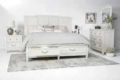 Mor Furniture Bedroom Sets|Willowbrook Panel Bed, Dresser, Mirror & Nightstand In Pebble, Queen