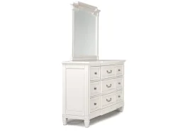 Mor Furniture Bedroom Sets|Willowbrook Panel Bed, Dresser, Mirror & Nightstand In Pebble, Queen