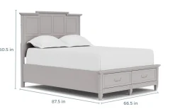 Mor Furniture Beds|Willowbrook Panel Bed In Pebble, Queen
