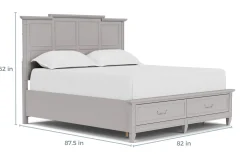 Mor Furniture Beds|Willowbrook Panel Bed In Pebble, Queen