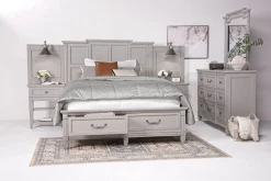 Mor Furniture Beds|Willowbrook Panel Wall Bed In Pebble, Queen