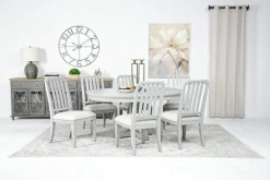 Mor Furniture Seating For 6|Round Dining Sets|Willowbrook Round Dining Table & 6 Chairs In Pebble