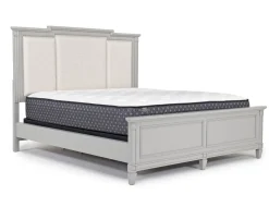 Mor Furniture Upholstered Beds|Beds|Willowbrook Upholstered Panel Bed In Pebble, Queen