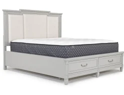 Mor Furniture Upholstered Beds|Beds|Willowbrook Upholstered Panel Bed In Pebble, Queen