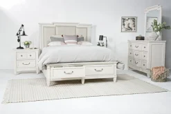 Mor Furniture Upholstered Beds|Beds|Willowbrook Upholstered Panel Bed In Pebble, Queen