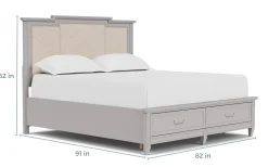 Mor Furniture Upholstered Beds|Beds|Willowbrook Upholstered Panel Bed In Pebble, Queen