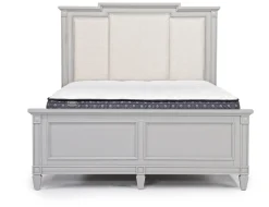 Mor Furniture Upholstered Beds|Beds|Willowbrook Upholstered Panel Bed In Pebble, Queen