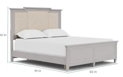 Mor Furniture Upholstered Beds|Beds|Willowbrook Upholstered Panel Bed In Pebble, Queen