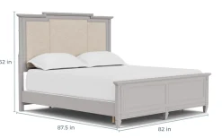 Mor Furniture Upholstered Beds|Beds|Willowbrook Upholstered Panel Bed In Pebble, Queen