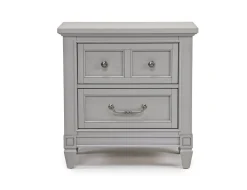 Mor Furniture Bedroom Sets|Willowbrook Upholstered Panel Bed, Dresser, Mirror & Nightstand In Pebble, Queen
