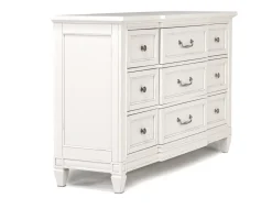 Mor Furniture Bedroom Sets|Willowbrook Upholstered Panel Bed, Dresser, Mirror & Nightstand In Pebble, Queen