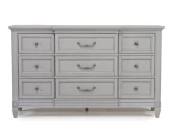 Mor Furniture Bedroom Sets|Willowbrook Upholstered Panel Bed, Dresser, Mirror & Nightstand In Pebble, Queen