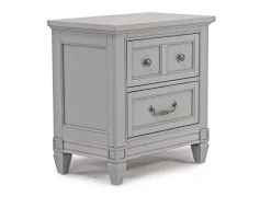Mor Furniture Bedroom Sets|Willowbrook Upholstered Panel Bed, Dresser, Mirror & Nightstand In Pebble, Queen