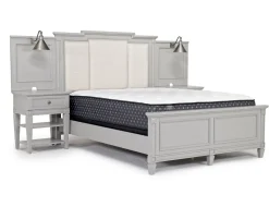Mor Furniture Upholstered Beds|Beds|Willowbrook Upholstered Wall Bed In Pebble, Queen