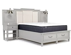 Mor Furniture Upholstered Beds|Beds|Willowbrook Upholstered Wall Bed In Pebble, Queen