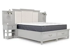 Mor Furniture Upholstered Beds|Beds|Willowbrook Upholstered Wall Bed In Pebble, Queen